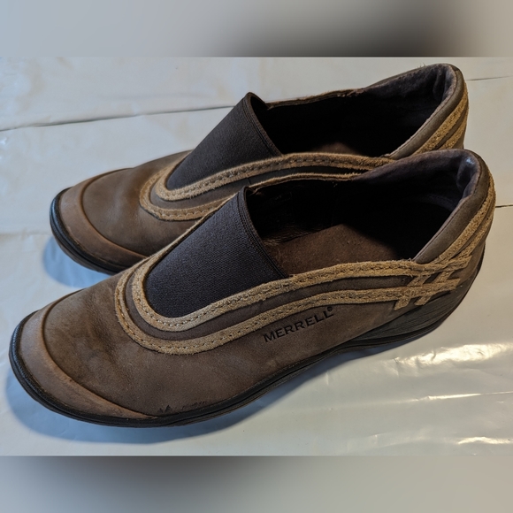 Merril Brown Leather Flats, Size 7.5 - Picture 3 of 7